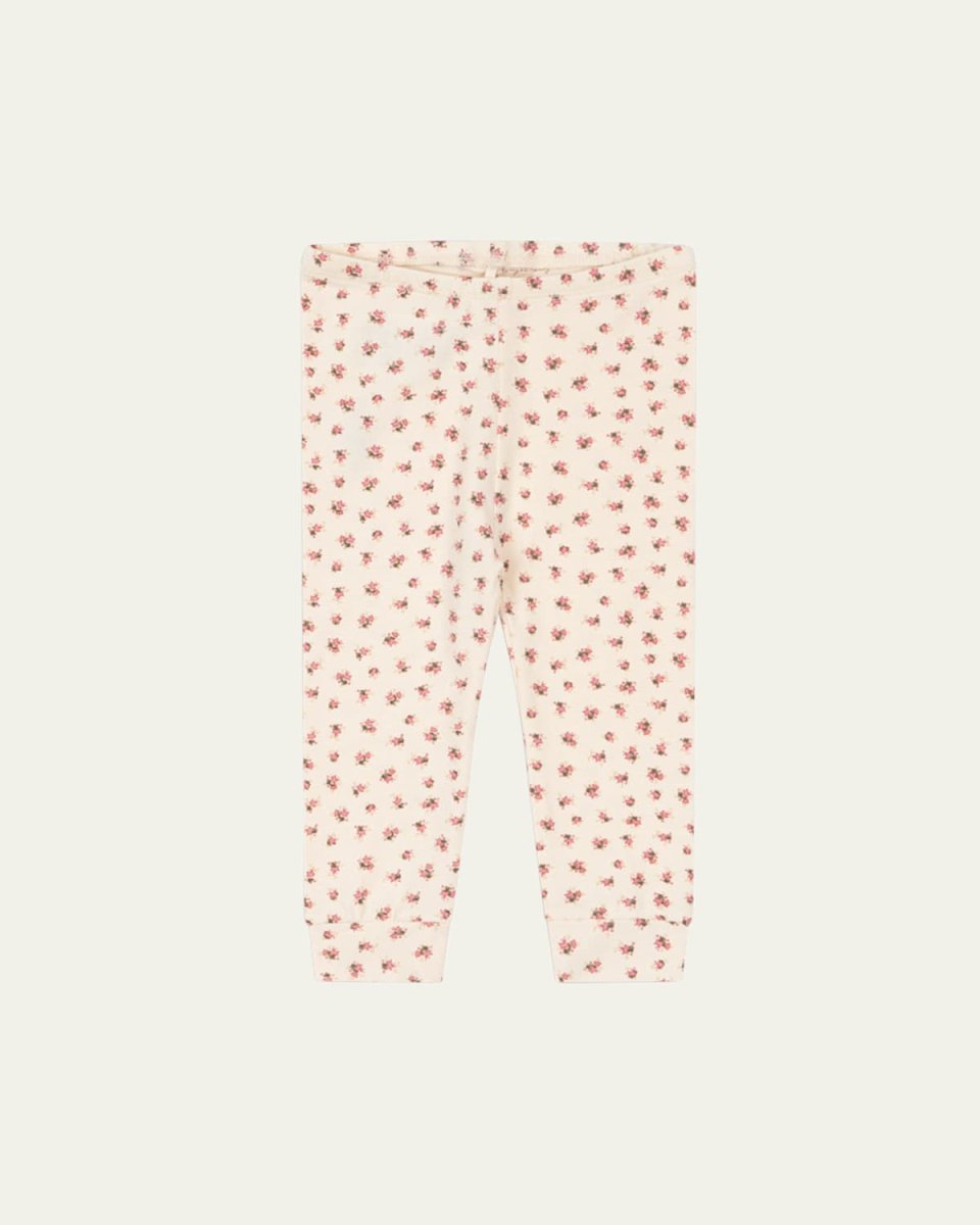 Girl's Floral-Print Pants, Size 6M-2